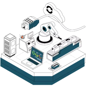 En framgångsrik digitalisering inom maskinteknik innebär en säker övervakningslösning i form av nätverksservrar och system på området it med en lång rad maskinprotokoll för OT.